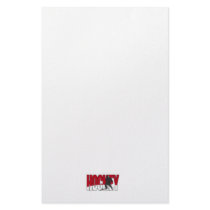 hockey text red custom stationery