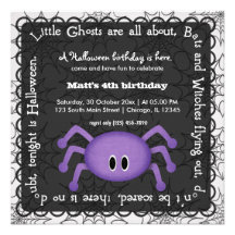 Hocus Pocus Spider Birthday Custom Invites