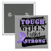 Hodgkin Lymphoma Tough Girls Fight Strong Pinback Button