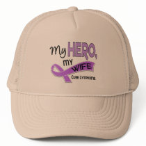 Hodgkin’s Lymphoma MY HERO MY WIFE 42 hats by awarenessgifts Hodgkin’s Lymphoma MY HERO MY WIFE 42 hats