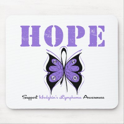 Hodgkin's Disease Hope Butterfly mouse mats