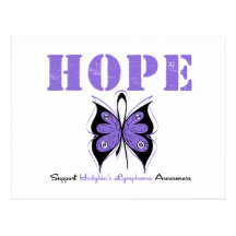 Hodgkin's Disease Hope Butterfly Post Cards
