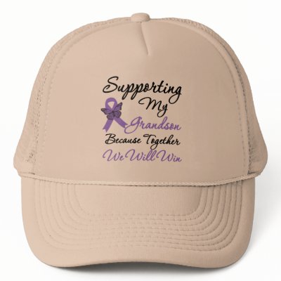 Hodgkin's Disease Supporting Grandson trucker hat