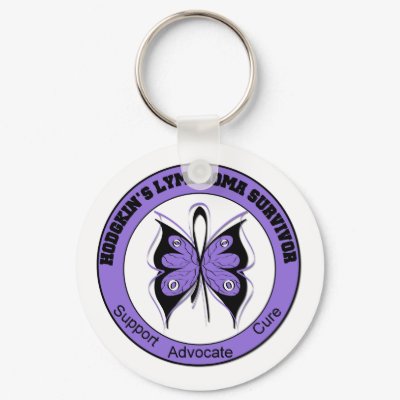 Hodgkin's Disease Survivor Butterfly keychains