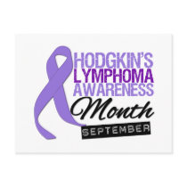 Hodgkins Lymphoma Awarenes Month Draped Ribbon postcards