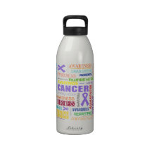 Hodgkin's Lymphoma  Awareness Collage Drinking Bottles