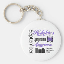 Hodgkins Lymphoma Awareness Month Butterfly v2 Keychain