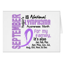 Hodgkin's Lymphoma Awareness Month For My Family Card