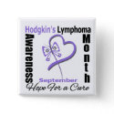Hodgkins Lymphoma Awareness Month HEART Butterfly button