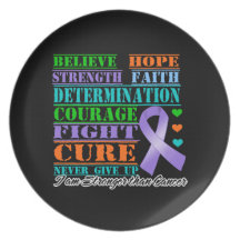 Hodgkin's Lymphoma Believe Strength Determination Party Plate