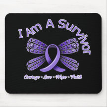 Hodgkins Lymphoma Butterfly I Am A Survivor Mousepads