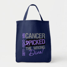 Hodgkins Lymphoma Cancer Picked The Wrong Diva Canvas Bag