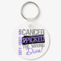 Hodgkins Lymphoma Cancer Picked The Wrong Diva keychains by cancerapparel Hodgkins Lymphoma Cancer Picked The Wrong Diva keychains