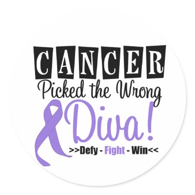 Hodgkins Lymphoma Cancer Picked The Wrong Diva v2 round sticker