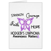 Hodgkin's Lymphoma Celtic Butterfly 3 Card