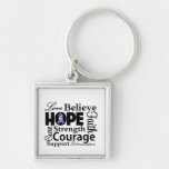 Hodgkins Lymphoma Collage of Hope Keychain