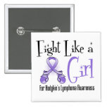 Hodgkin's Lymphoma Cool Retro Fight Like a Girl buttons