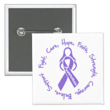 Hodgkin's Lymphoma Fight Cure Hope Logo Pin