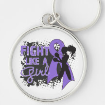 Hodgkin's Lymphoma Fight Like A Girl Grunge Keychains