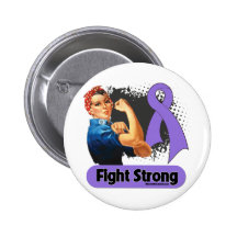 Hodgkin's Lymphoma Fight Strong Rosie Riveter Pins