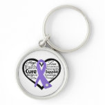 Hodgkin's Lymphoma Heart Ribbon Collage Key Chains