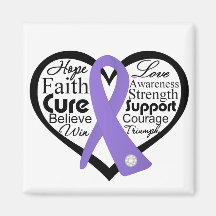Hodgkin's Lymphoma Heart Ribbon Collage Fridge Magnet