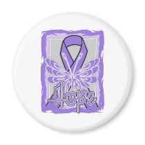Hodgkin's Lymphoma Hope Butterfly Portrait Magnets