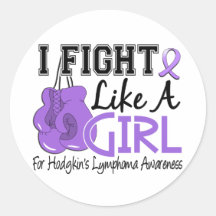 Hodgkins Lymphoma I Fight Like A Girl 15.5 Round Sticker