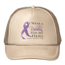 Hodgkin's Lymphoma I Wear a Ribbon For My Hero Hat