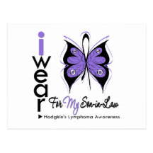 Hodgkins Lymphoma I Wear Butterfly Ribbon SONinLAW Postcard