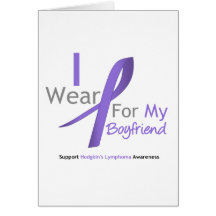 Hodgkin's Lymphoma I Wear Violet Ribbon Boyfriend Greeting Cards