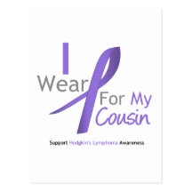 Hodgkin's Lymphoma I Wear Violet Ribbon Cousin Postcards