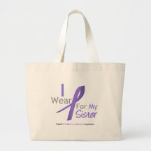Hodgkin's Lymphoma I Wear Violet Ribbon For Sister Bag
