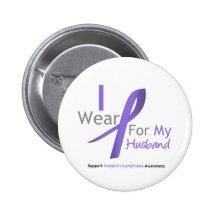 Hodgkin's Lymphoma I Wear Violet Ribbon Husband Pin