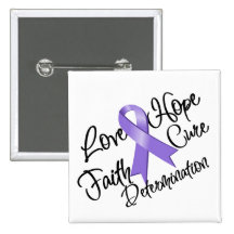 Hodgkin's Lymphoma Love Hope Determination Buttons