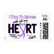 Hodgkins Lymphoma Miss With All My Heart Brother Postage Stamps