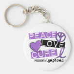 Hodgkin's Lymphoma PEACE LOVE CURE 1 Key Chains