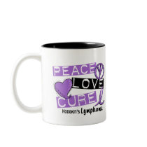 Hodgkin's Lymphoma PEACE LOVE CURE 1 mugs by awarenessgifts Hodgkin's Lymphoma PEACE LOVE CURE 1 mugs