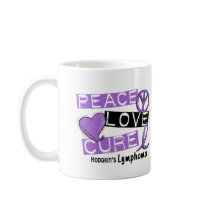 Hodgkin's Lymphoma PEACE LOVE CURE 1 mugs by awarenessgifts Hodgkin's Lymphoma PEACE LOVE CURE 1 mugs