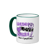 Hodgkin's Lymphoma PEACE LOVE CURE 1 Mugs