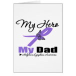 Hodgkins Lymphoma Ribbon My HERO My Dad Greeting Card