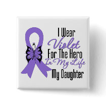 Hodgkins Lymphoma Ribbon My Hero My Daughter buttons