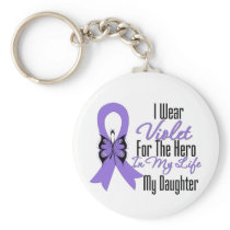 Hodgkins Lymphoma Ribbon My Hero My Daughter Key Chains