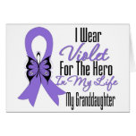 Hodgkins Lymphoma Ribbon My Hero My Granddaughter cards