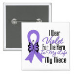 Hodgkins Lymphoma Ribbon My Hero My Niece buttons