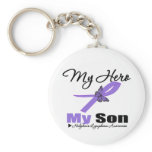 Hodgkins Lymphoma Ribbon My HERO My Son keychains