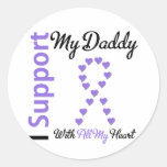Hodgkins Lymphoma Support Daddy Round Sticker