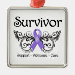 Hodgkins Lymphoma Survivor Floral Deco Ornament