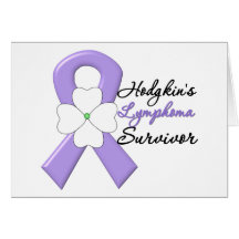 Hodgkin's Lymphoma Survivor Flower Ribbon Greeting Card