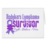 Hodgkins Lymphoma Survivor Flower Ribbon cards